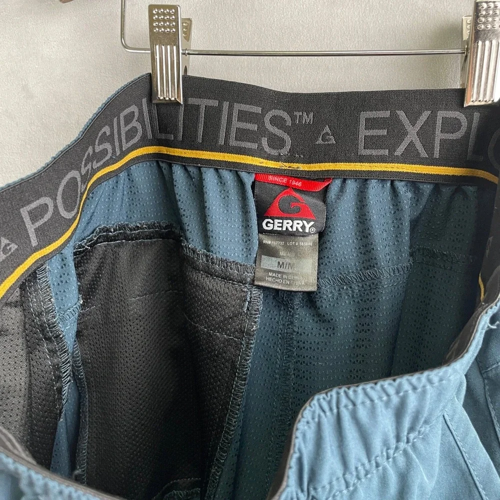 Gerry‎ Mens Performance Hiking Shorts Blue Gray Stretch Elastic Waist M 1555147